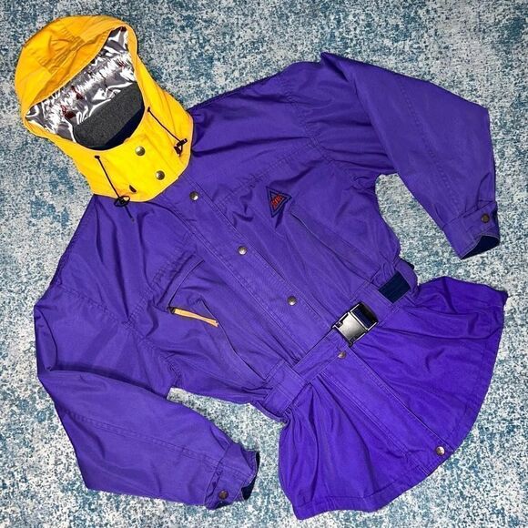 SOS Sportswear of Sweden Thinsulate Vintage Belted Ski Coat, Purple, Women’s 8 - Picture 1 of 16